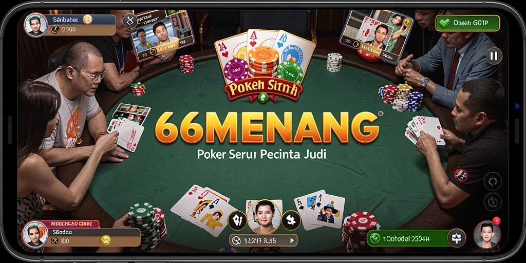 Tampilan gameplay seru dari 66MENANG saat bermain Poker.