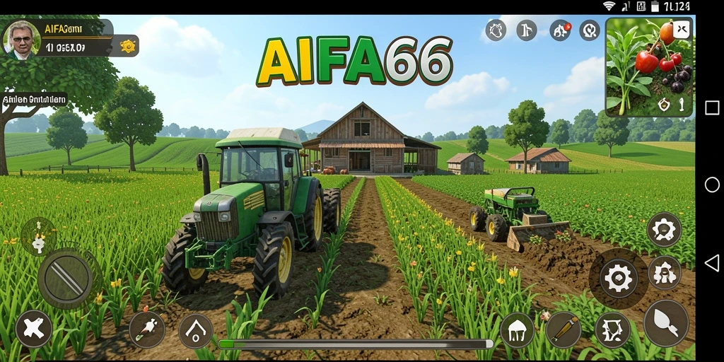 Tangkapan layar AIFA66 menampilkan keseruan gameplay bertani.