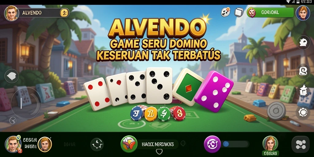 Tampilan menarik dari gameplay domino ALVENDO yang seru.