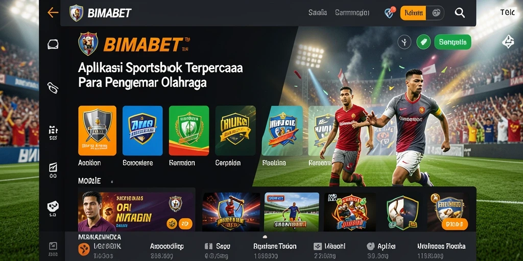 Tampilan gameplay yang menarik dan interaktif dari aplikasi Sportsbook.