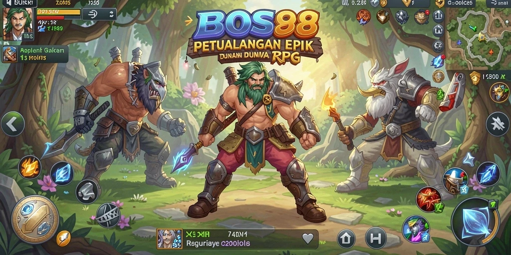 Tampilan gameplay BOS88 yang mendebarkan dalam pertempuran RPG.