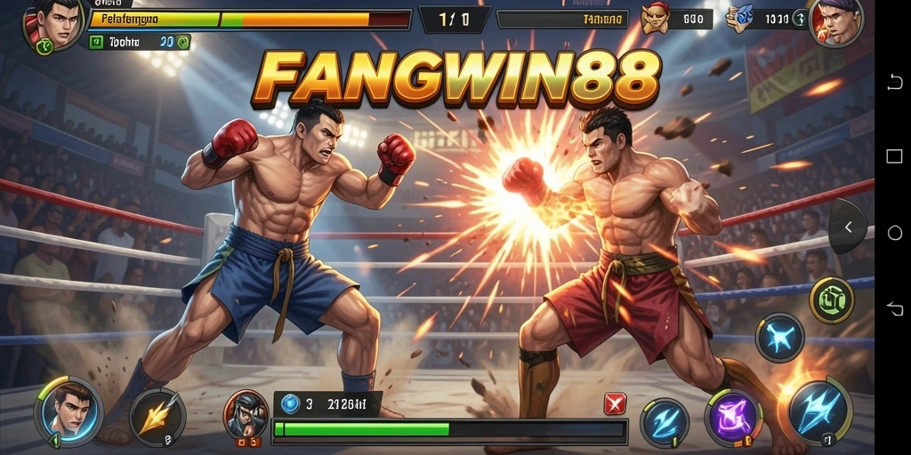 Tangkapan layar dari gameplay seru FANGWIN88 dengan pertarungan yang dinamis.
