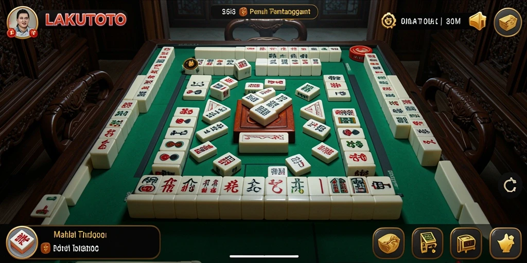 Screenshot menunjukkan pemain sedang menikmati gameplay Mahjong yang memikat.