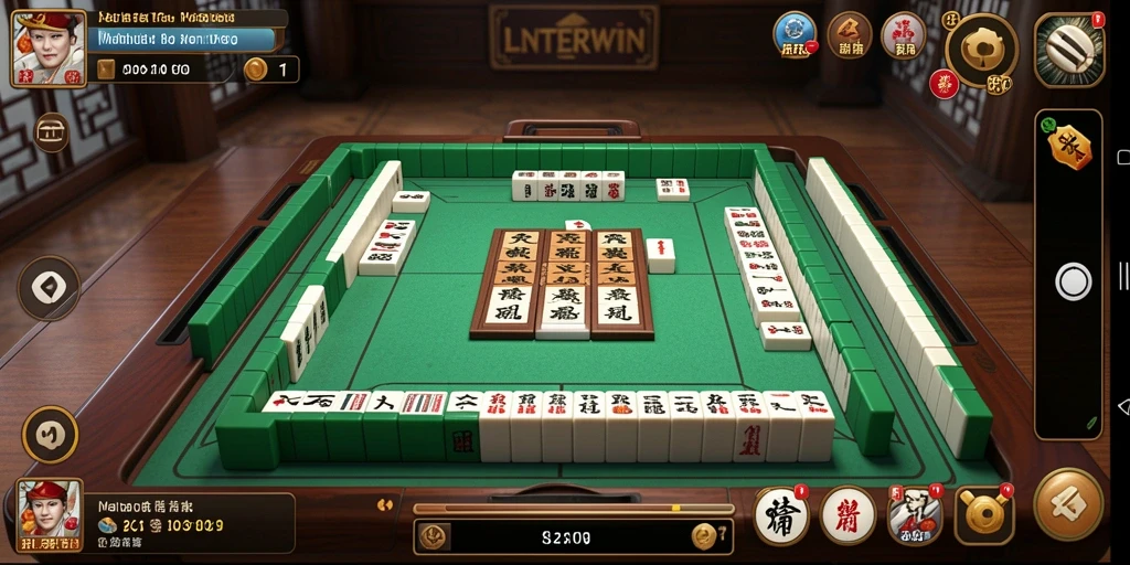 Screenshot LNTERWIN menampilkan gameplay Mahjong yang seru dan penuh tantangan.