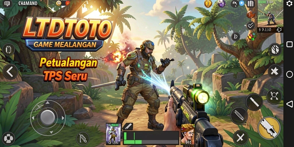 Screenshot menampilkan aksi pertempuran intens dalam LTDTOTO.