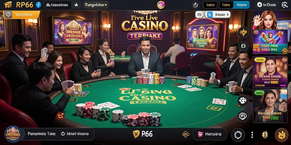 Tampilan menarik gameplay Live Casino RP66 dengan dealer langsung.