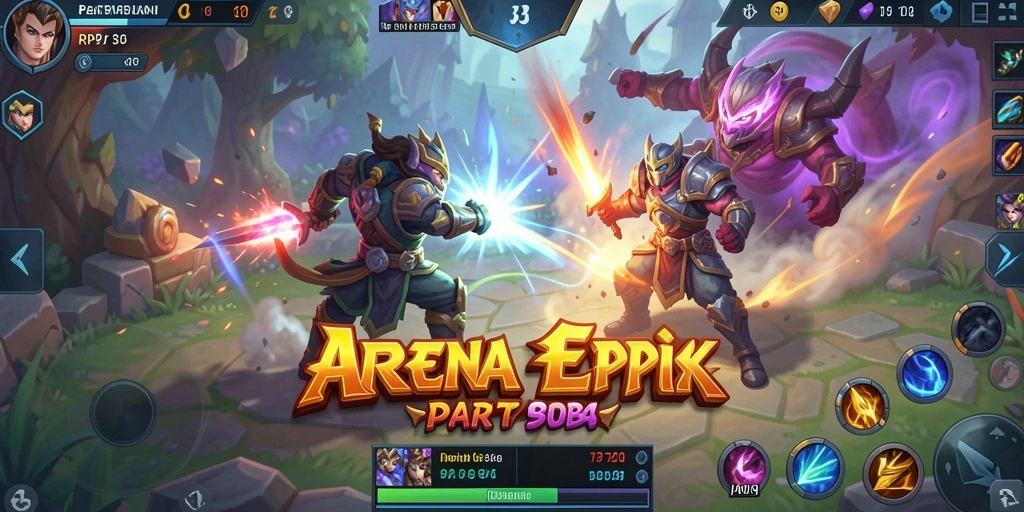 Tangkapan layar gameplay RP8 menampilkan aksi seru dalam pertarungan MOBA.