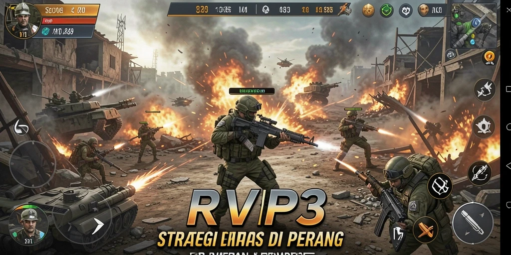 Tampilan gameplay epik dalam RVIP3 dengan strategi yang intens.