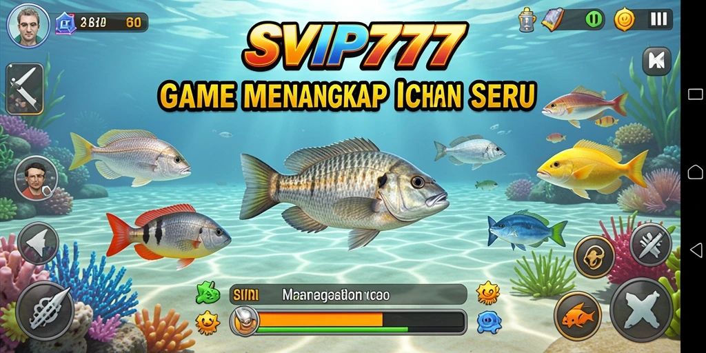Screenshot SVIP777 menampilkan gameplay menangkap ikan yang seru.