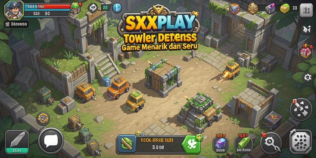 Tampilan gameplay SXXPLAY yang menegangkan dalam Tower Defense.