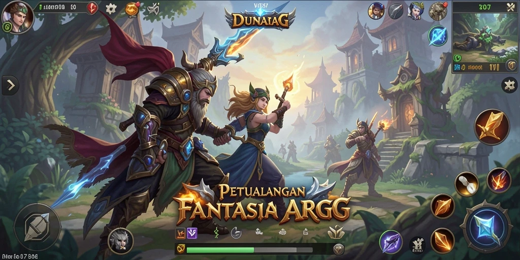Tampilan gameplay V07 yang intens dan penuh aksi dalam pertempuran ARPG.