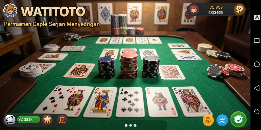 Tampilan gameplay seru dari WATITOTO dalam permainan Gaple.
